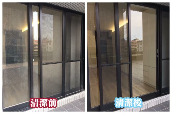 台中居家清潔案例-落地窗清潔擦拭｜京安工程