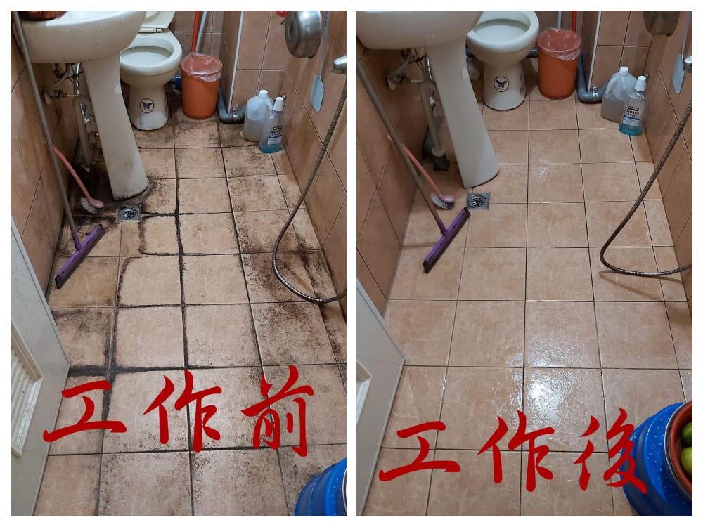 台中居家清潔案例-浴室廁所地板清潔｜京安工程社
